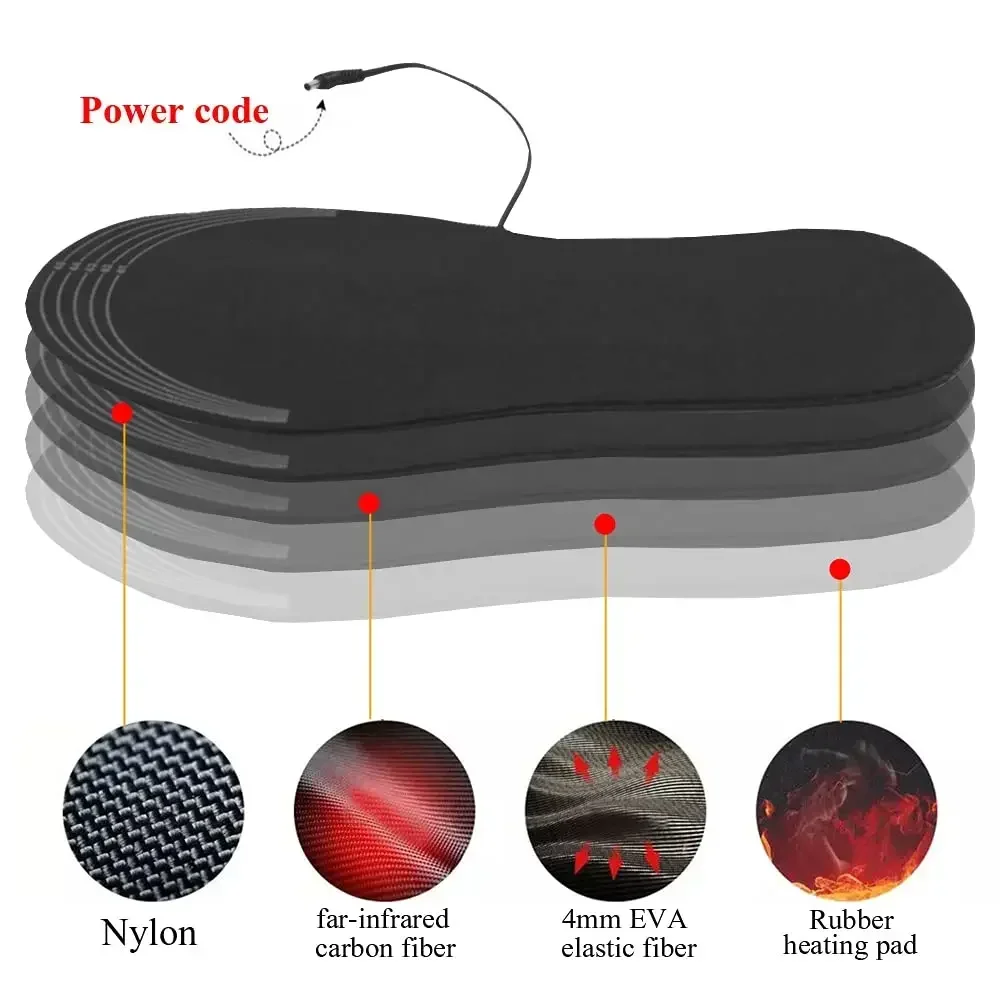 USB Heated Shoe Insoles Electric Foot Warming Pad Feet Warmer Sock Pad Mat Winter Outdoor Sports Heating Insole Winter Warm