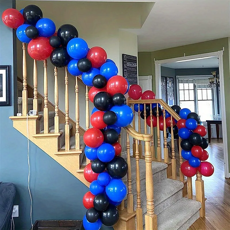 95Pcs/Set Red Black Blue Latex Balloon Chain Kids Boys Gifts Birthday Party Decorations