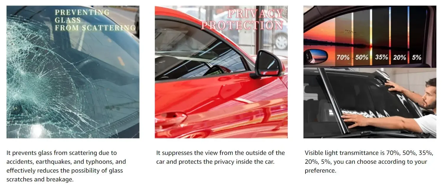 Window Tint Film for Cars Privacy Car Shade Front Windshield Heat & UV Block Blackout Window Film Auto Car Windshield Sun Shade