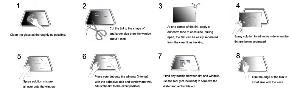 Window Tint Film for Cars Privacy Car Shade Front Windshield Heat & UV Block Blackout Window Film Auto Car Windshield Sun Shade