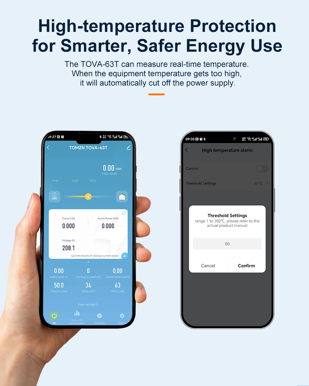 TOMZN WIFI 110V 220V 63A Smartlife TUYA Circuit Breaker Energy Meter Metering Timer With Voltage Current And Leakage Protection