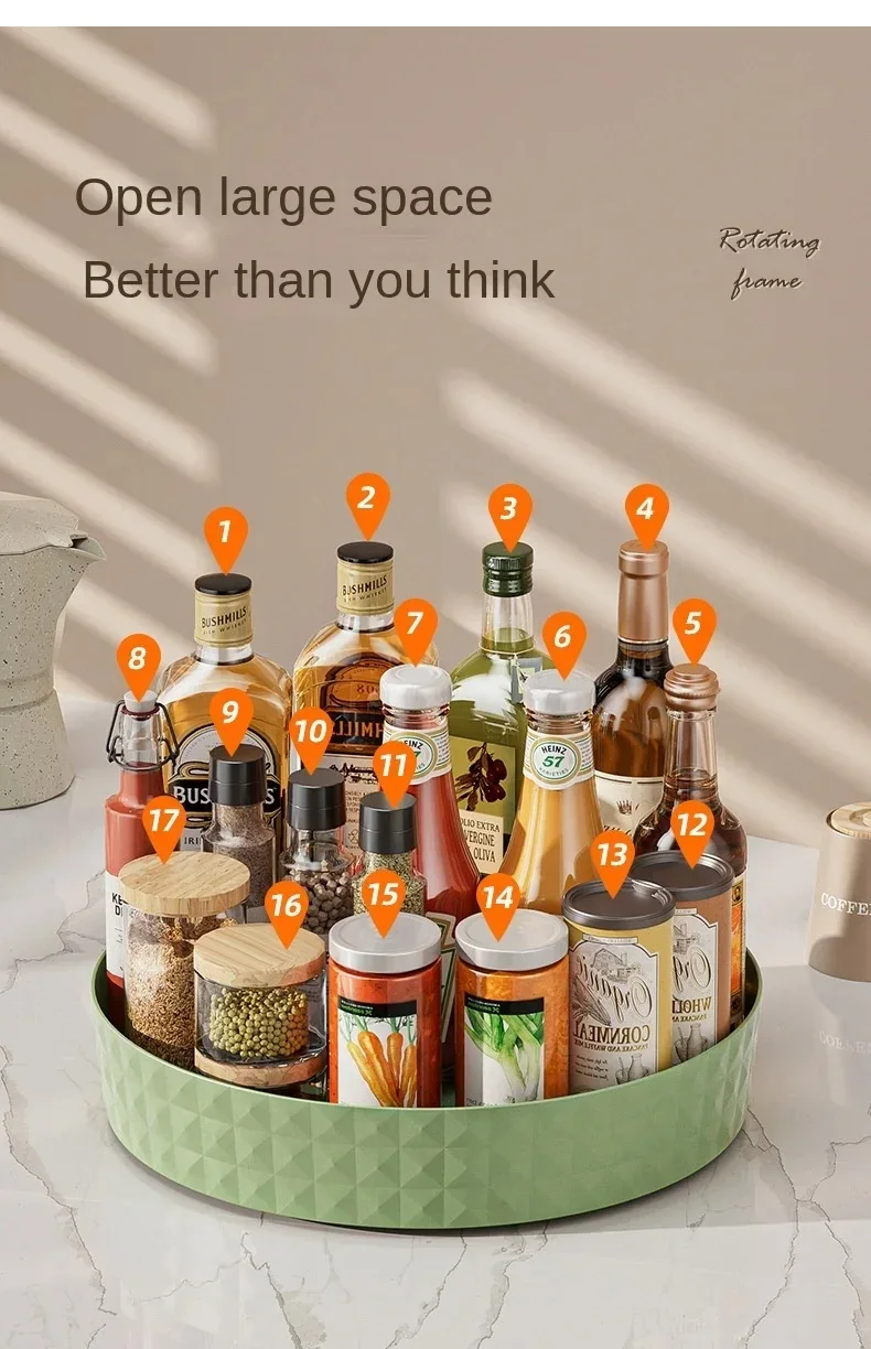 Rotating Spice Rack Organizer For Kitchen Cosmetics Storage Convenient and Space-Saving Solution for Apartments & College Dorms