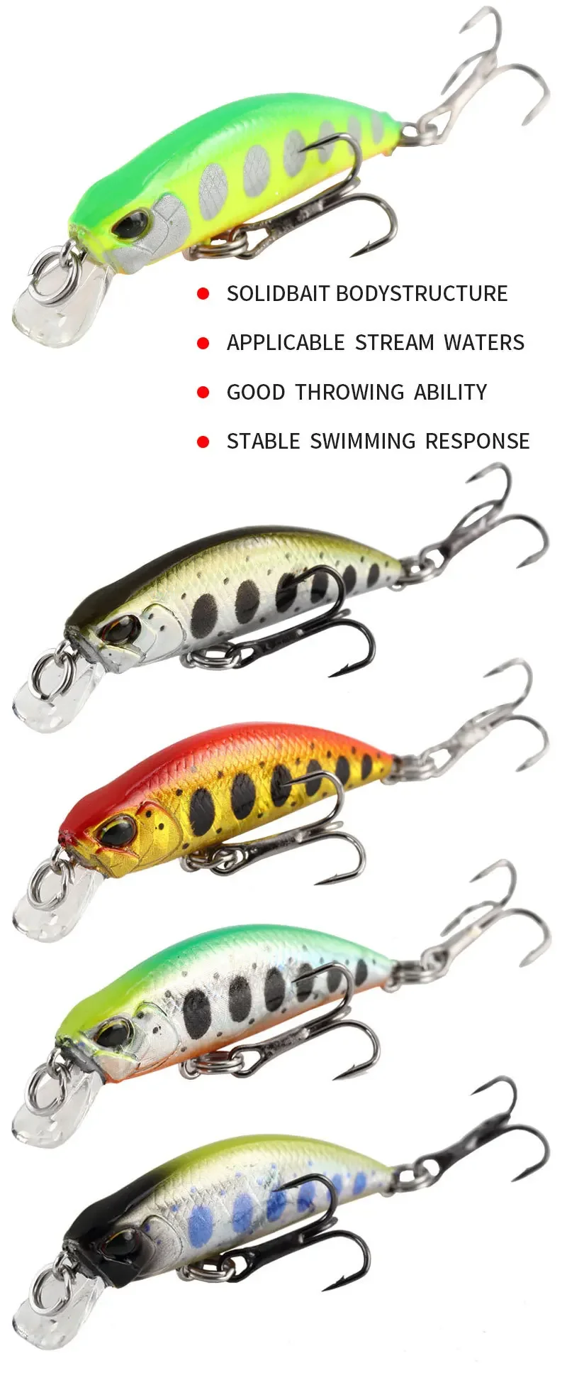 2024 Hot 38mm 3.2G Mini Sinking Minnow Fishing Lures Jerkbaits Peche Artificial Bait Wobbler Lure for Trout Bass Carp Fishing