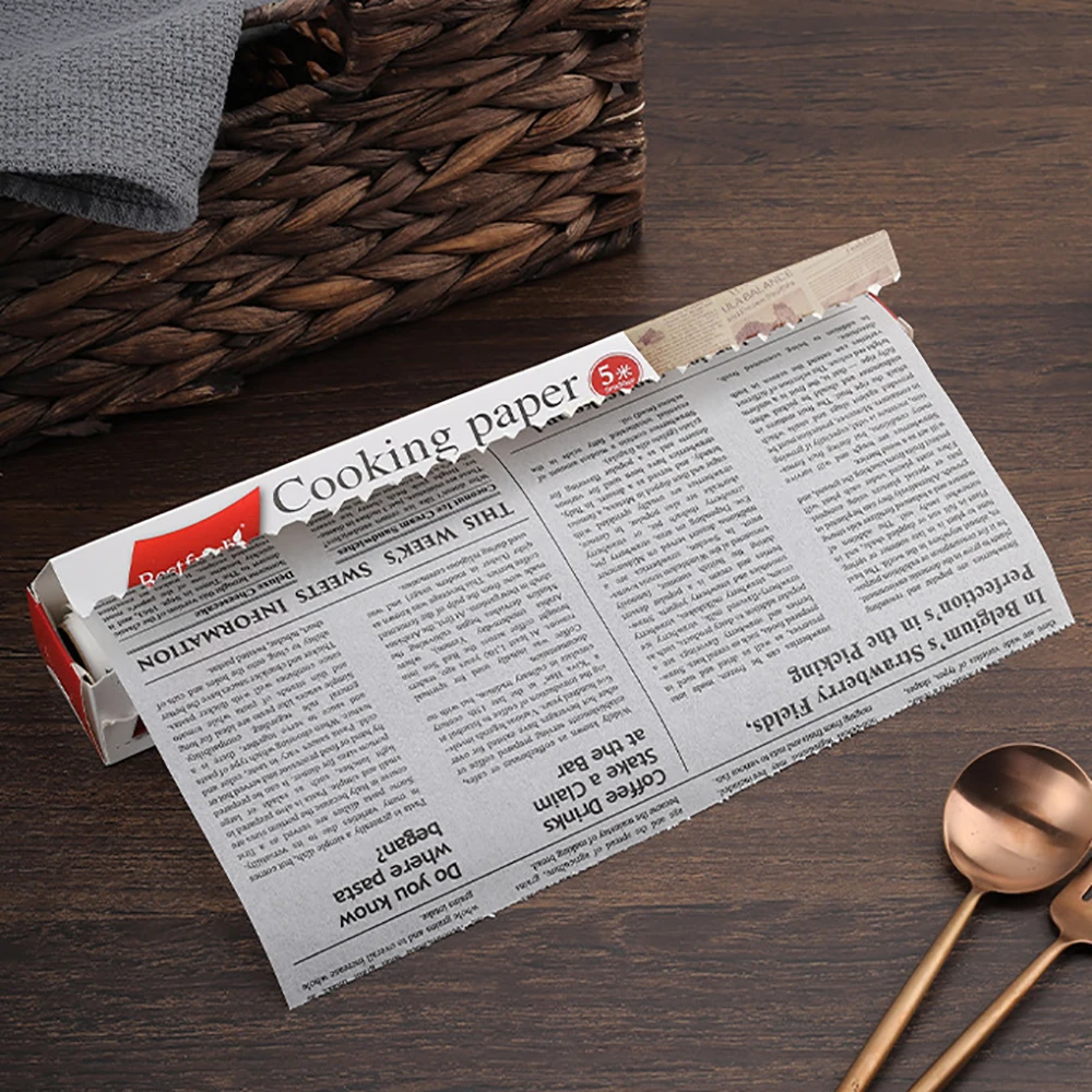 Retro English Newspaper Food Grade Grease Paper Bread Sandwich Burger Fries Wrappers Cookie Food Accessories for Baking Kitchen