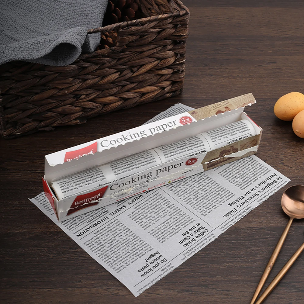 Retro English Newspaper Food Grade Grease Paper Bread Sandwich Burger Fries Wrappers Cookie Food Accessories for Baking Kitchen