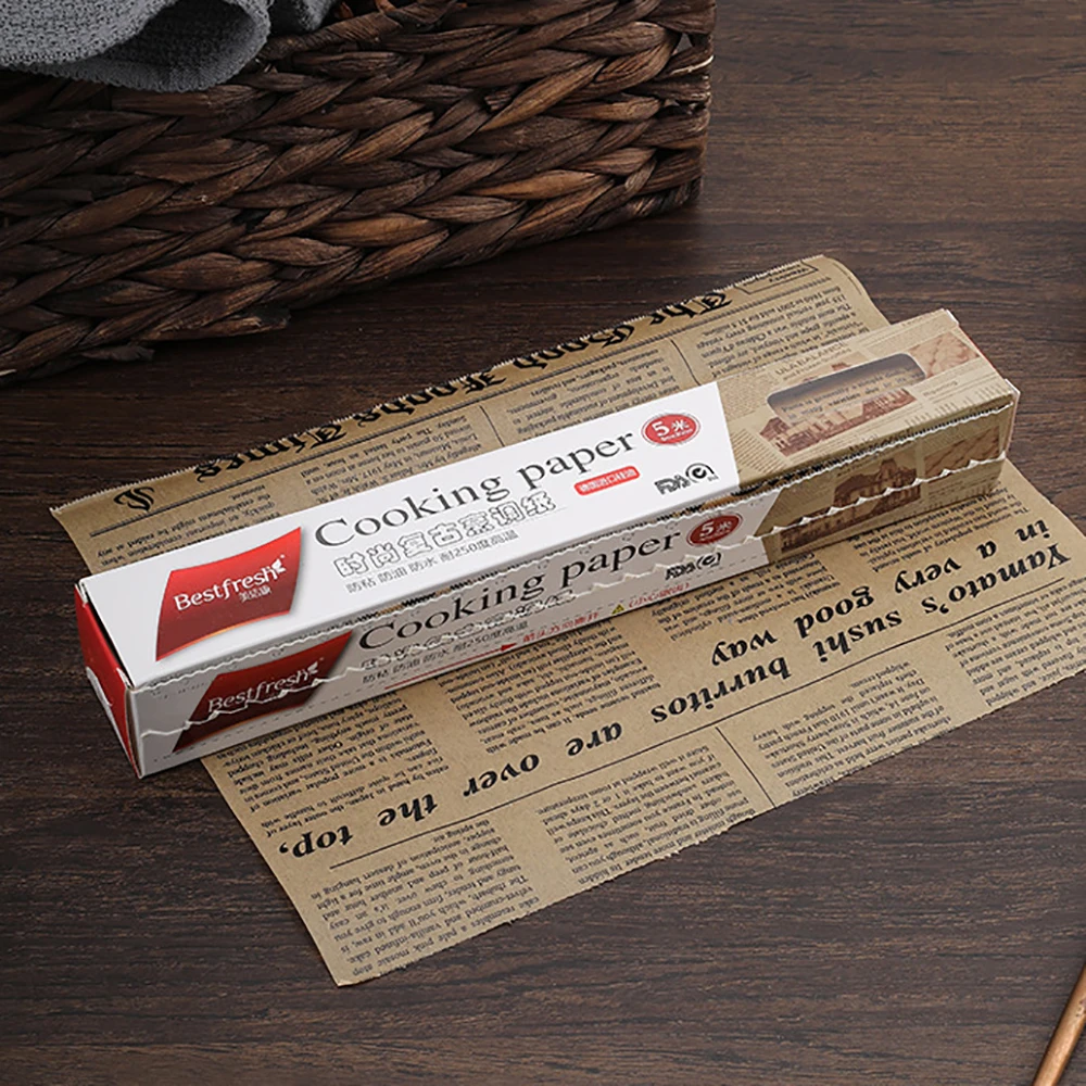 Retro English Newspaper Food Grade Grease Paper Bread Sandwich Burger Fries Wrappers Cookie Food Accessories for Baking Kitchen