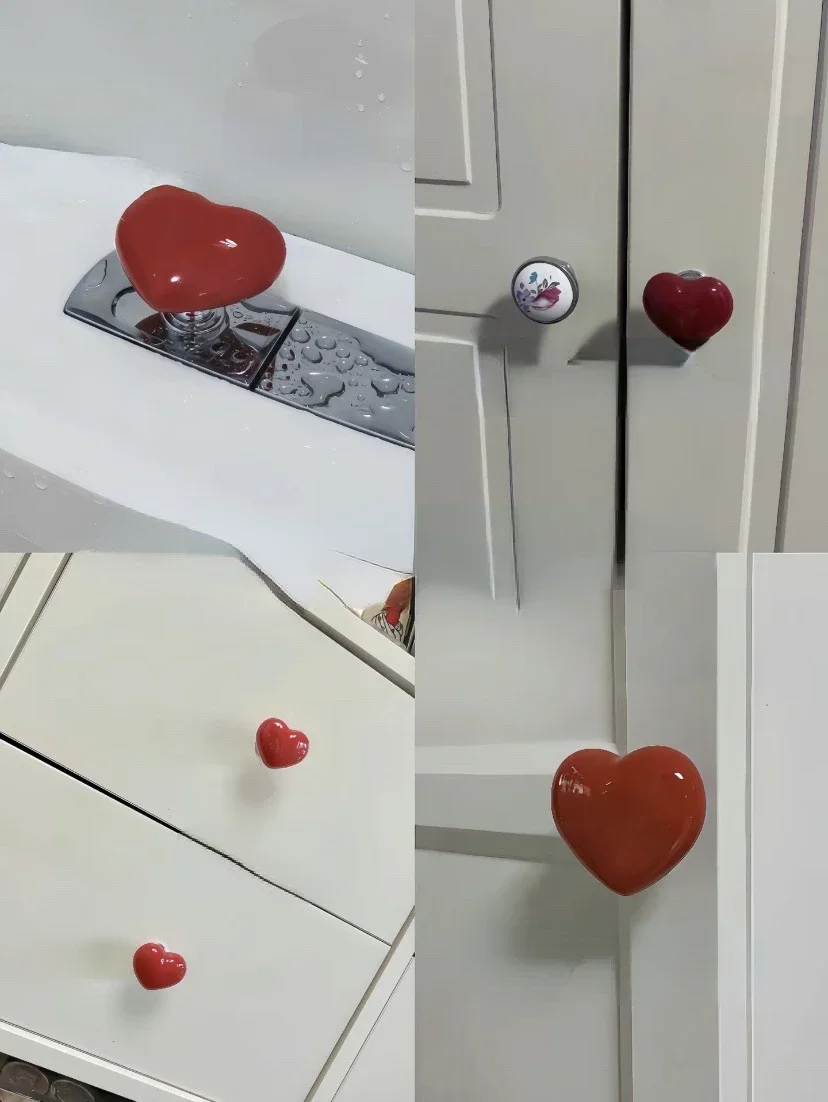 Handle Toilet Press Button Heart Shaped Press Tank Push Switch Toilet Bathing Room Decor Water Press Flush Button Home Tools