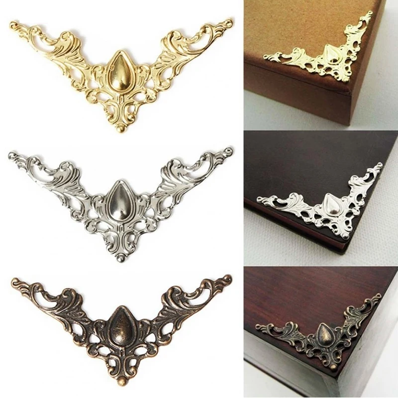 12Pcs Jewelry Iron Case Scrapbook Box Desk Corner Decorative Guard Crafts