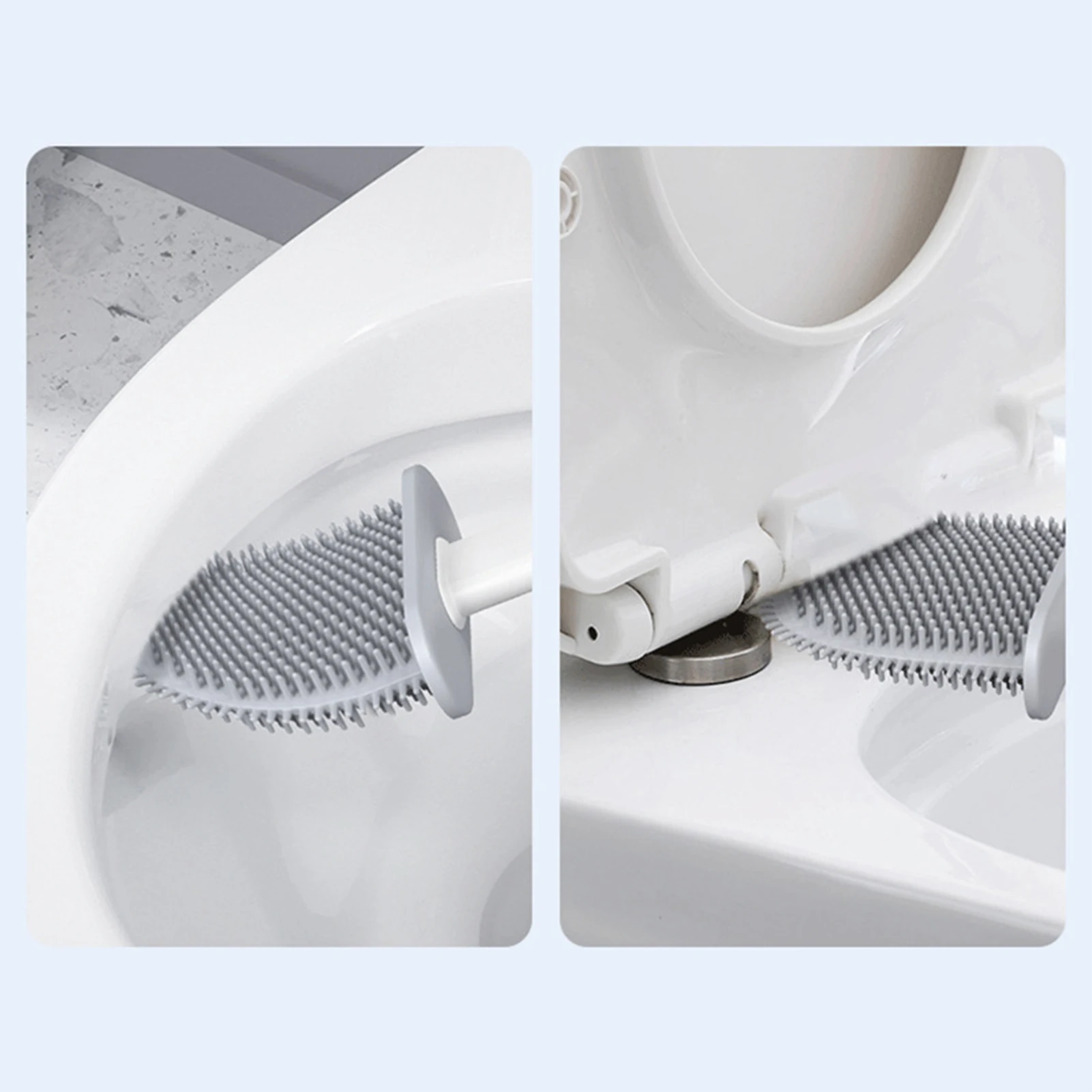 Deep-Cleaning Silicone Toilet Bowl Brush Long Handle Silicone Toilet Brush for Home Dormitory Bathroom Accessories