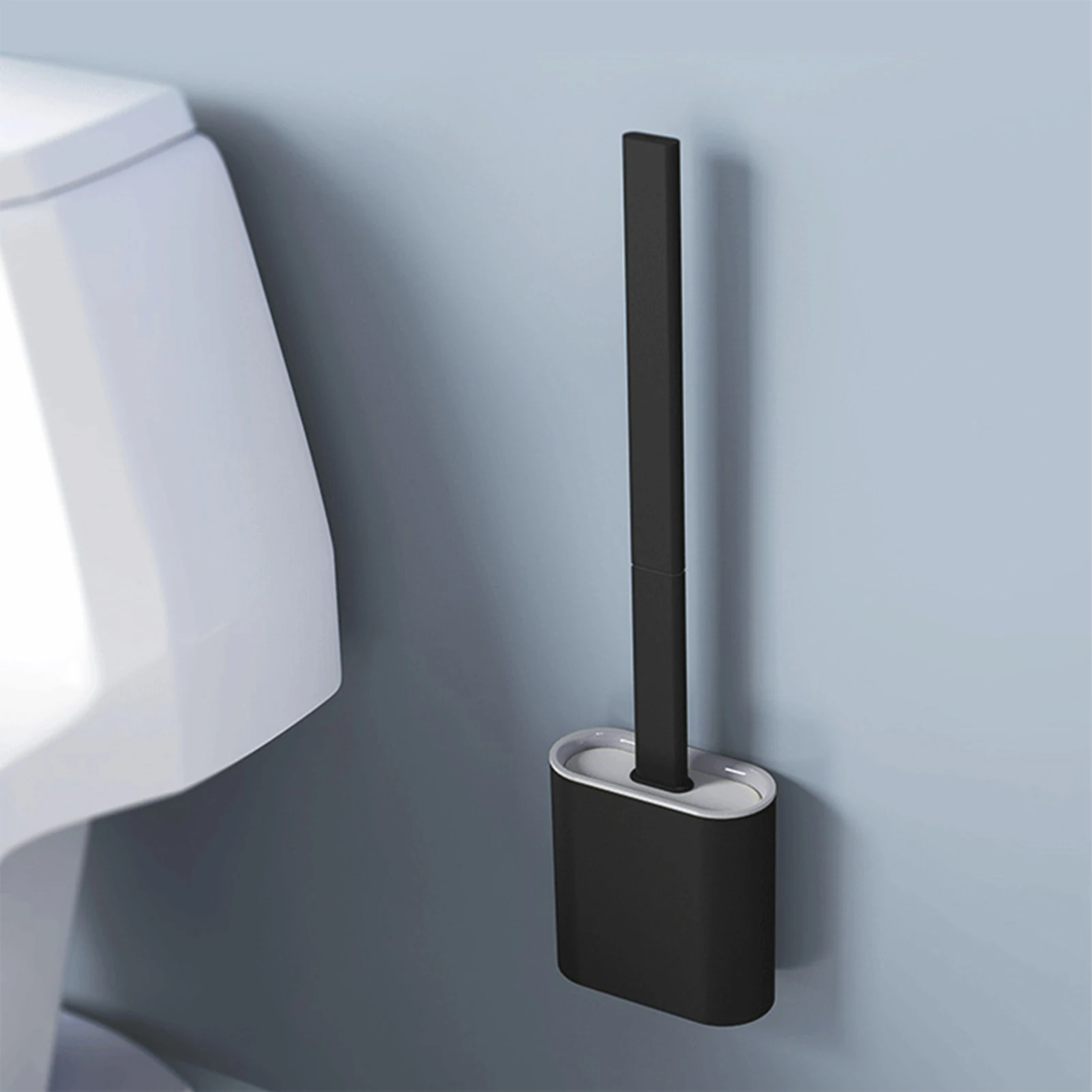 Deep-Cleaning Silicone Toilet Bowl Brush Long Handle Silicone Toilet Brush for Home Dormitory Bathroom Accessories