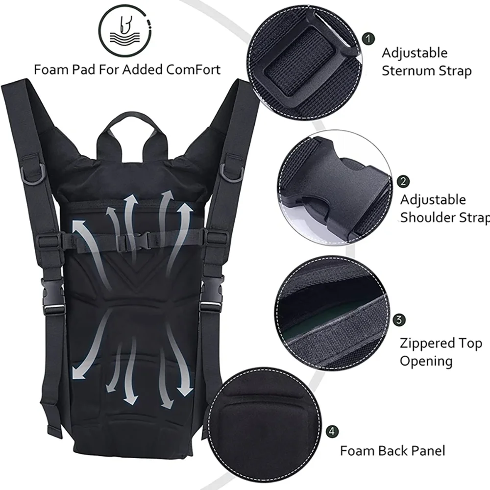 3L Waterproof Water Bag Outdoor Sports Backpack Travel Cycling Mountaineering Tactics Convenient Water Bottle Water Bag
