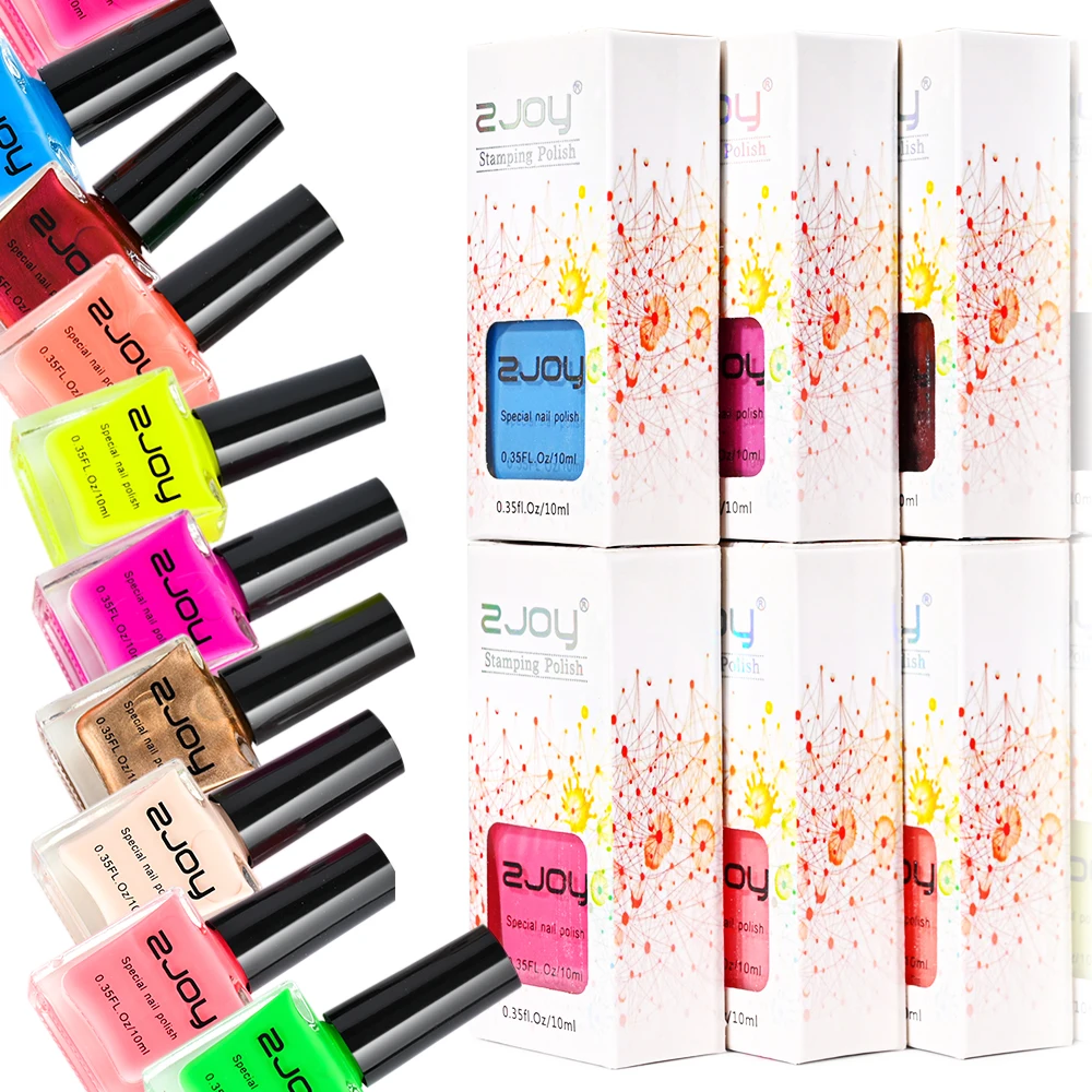 10ML Stamping Nail Polish Colorful Nail Printing UV Gel Varnish Soak Off Oil Stamp for Nails Hybrid Fast Dry Nail Polish Lacquer