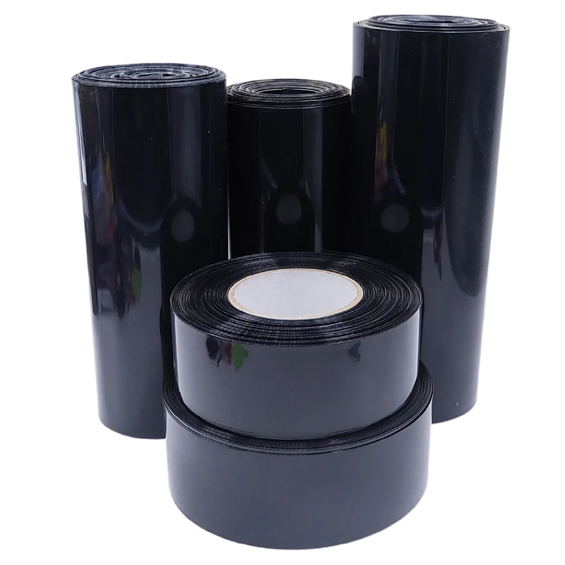 1/8/15M PVC Heat Shrink Tube 18650 Lipo Battery Pack 105 ~ 300mm Insulated Protection Film Wrap lithium Case Cable Sleeve Black