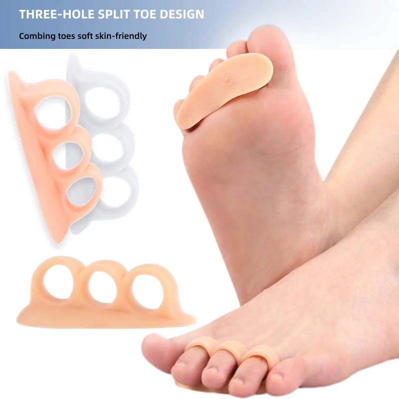 2pieces=1pair Foot Care Gel Hammer Toe Support Pads Bunion Adjuster Silicone Splitter Corrector Orthopedic Supplie Separators