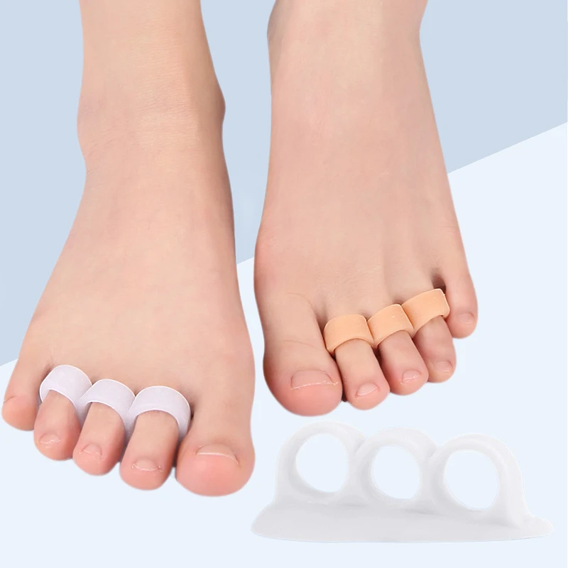 2pieces=1pair Foot Care Gel Hammer Toe Support Pads Bunion Adjuster Silicone Splitter Corrector Orthopedic Supplie Separators