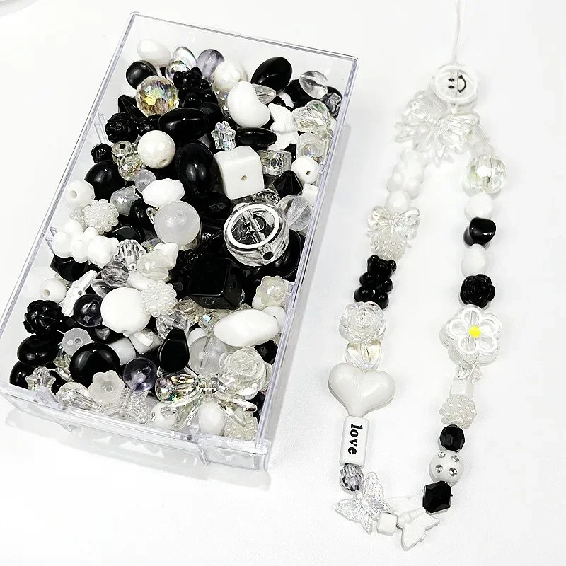 10/30g 8 Style Acrylic Beads Heart Bow Flower Loose Beads For DIY Handmade Phone Chain Bracelet Jewelry Making Accessories