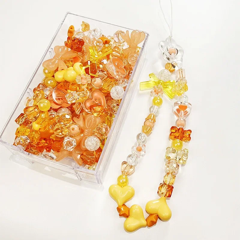 10/30g 8 Style Acrylic Beads Heart Bow Flower Loose Beads For DIY Handmade Phone Chain Bracelet Jewelry Making Accessories