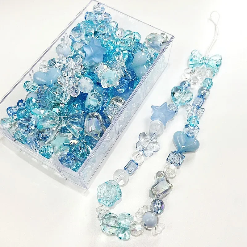 10/30g 8 Style Acrylic Beads Heart Bow Flower Loose Beads For DIY Handmade Phone Chain Bracelet Jewelry Making Accessories