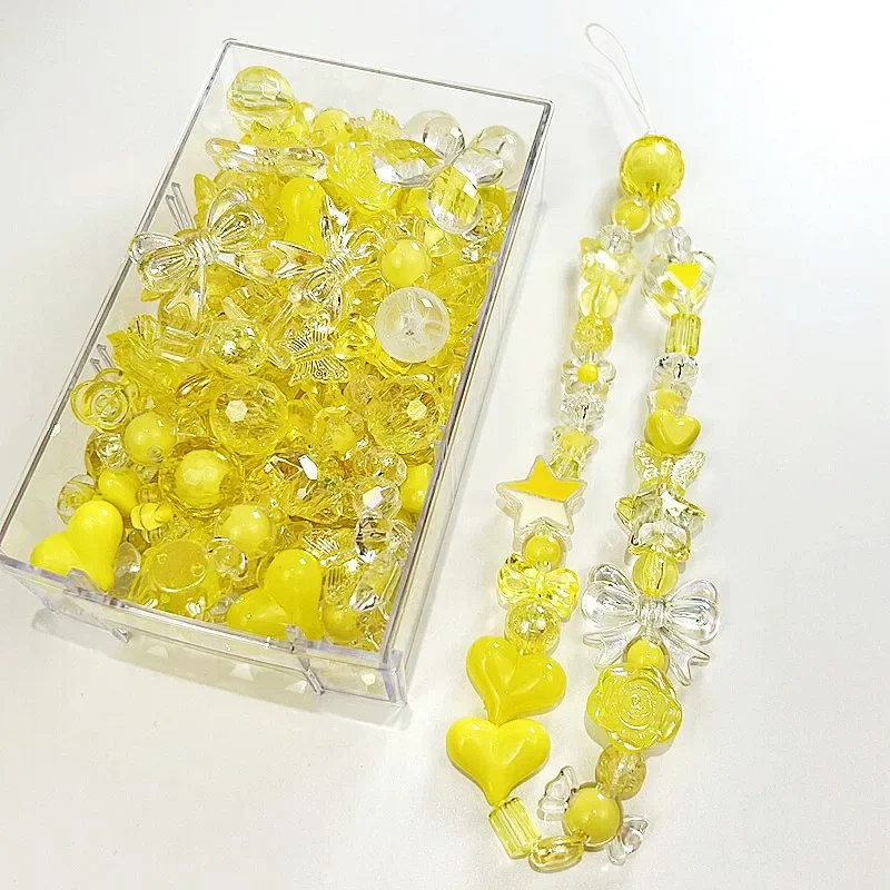 10/30g 8 Style Acrylic Beads Heart Bow Flower Loose Beads For DIY Handmade Phone Chain Bracelet Jewelry Making Accessories