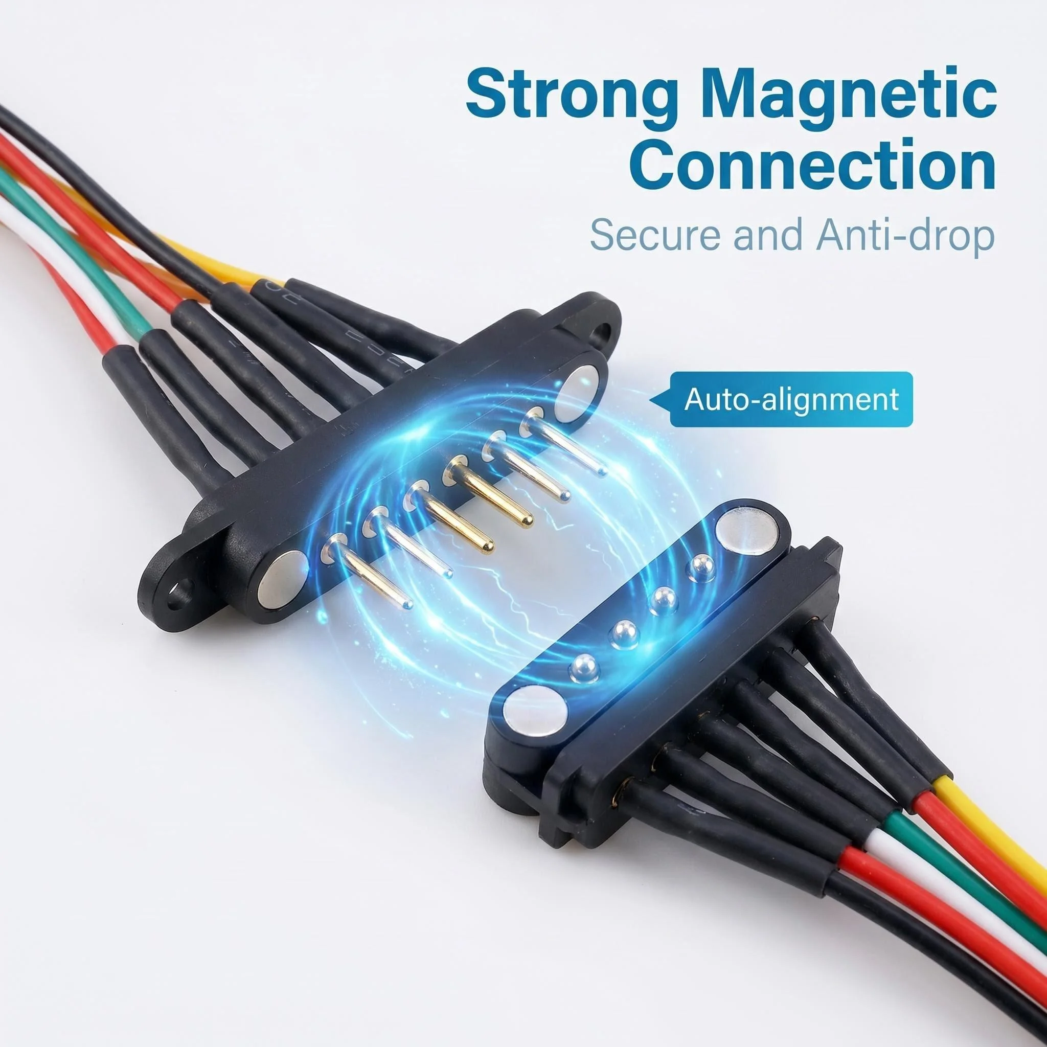 2A DC Magnetic Pogo Pin Connector 2Pin 3Pin 4 5 6 7 8 9 Pin Pogopin Male Female Spacing 2.5/2.80mm Spring Loaded DC Power Socket