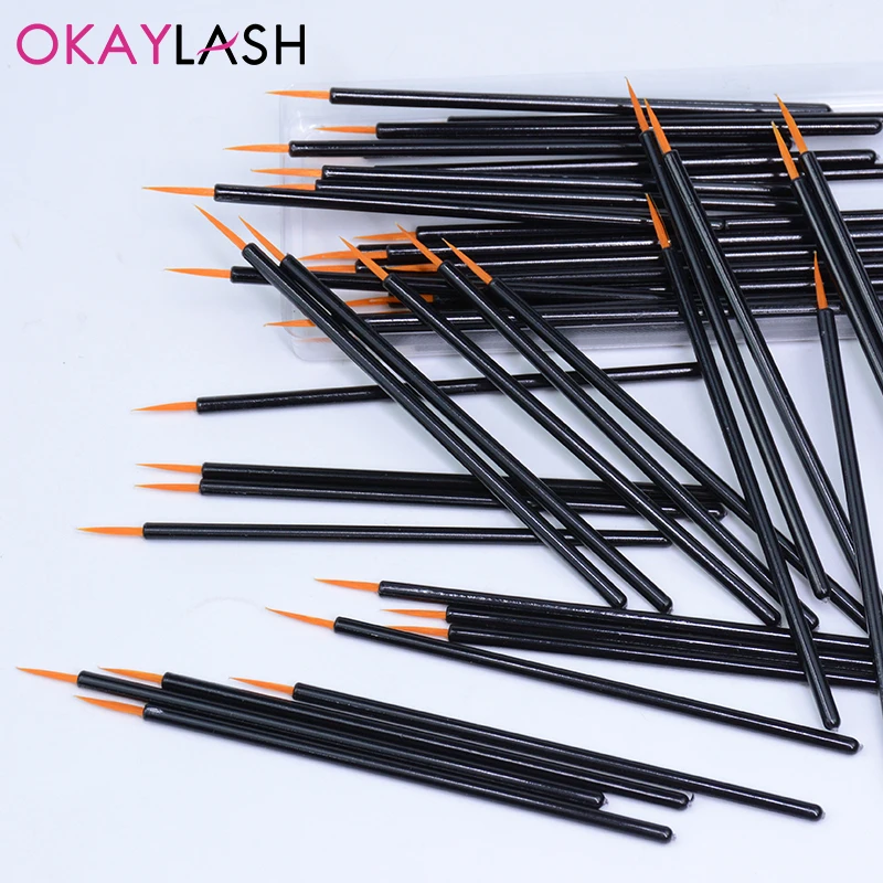 OKAYLASH 50pcs/lot Reusable Gel Liner Nail Art Brushes Painting Pen Disposable Eyeliner Beauty Eyeline Makup Tools