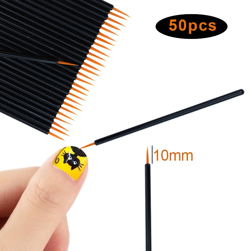 OKAYLASH 50pcs/lot Reusable Gel Liner Nail Art Brushes Painting Pen Disposable Eyeliner Beauty Eyeline Makup Tools