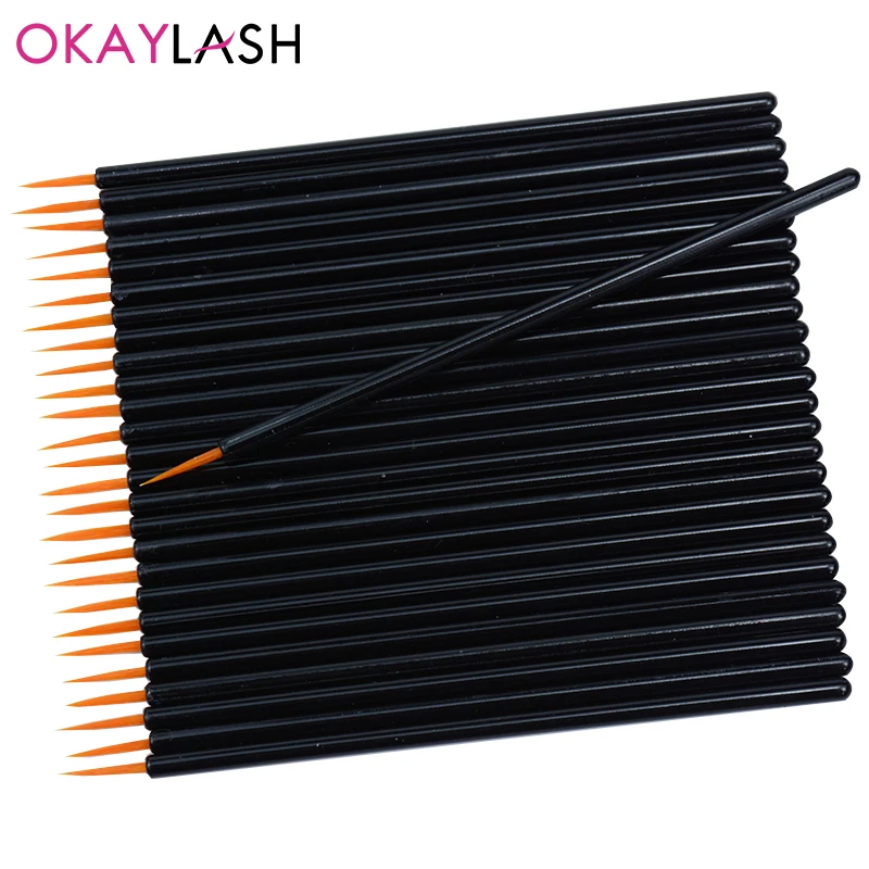 OKAYLASH 50pcs/lot Reusable Gel Liner Nail Art Brushes Painting Pen Disposable Eyeliner Beauty Eyeline Makup Tools