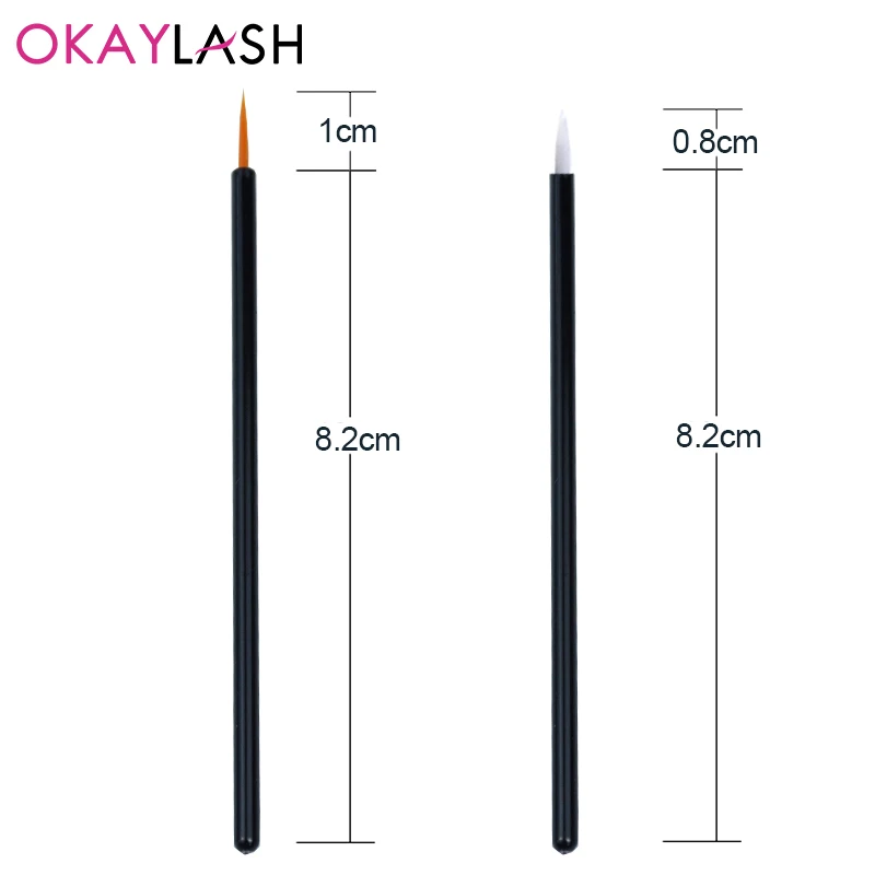 OKAYLASH 50pcs/lot Reusable Gel Liner Nail Art Brushes Painting Pen Disposable Eyeliner Beauty Eyeline Makup Tools