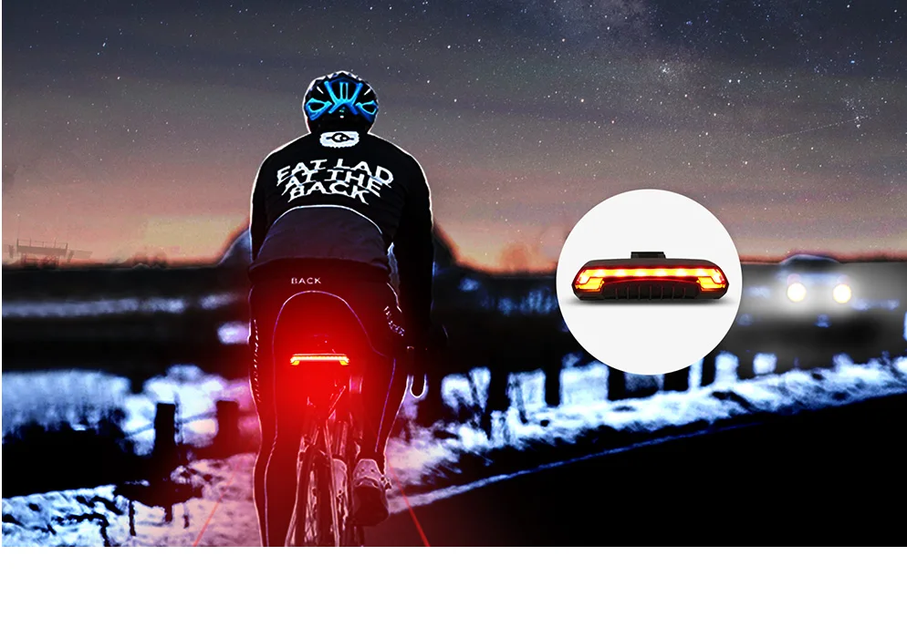 Meilan X5 Wireless Bike Bicycle Rear Light Laser Tail Lamp Smart Brake USB Rechargeable Cycling Accessories Remote Turn Led