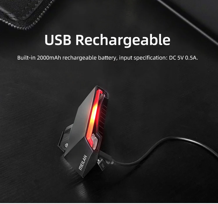 Meilan X5 Wireless Bike Bicycle Rear Light Laser Tail Lamp Smart Brake USB Rechargeable Cycling Accessories Remote Turn Led