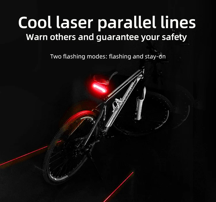 Meilan X5 Wireless Bike Bicycle Rear Light Laser Tail Lamp Smart Brake USB Rechargeable Cycling Accessories Remote Turn Led