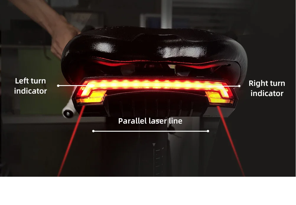 Meilan X5 Wireless Bike Bicycle Rear Light Laser Tail Lamp Smart Brake USB Rechargeable Cycling Accessories Remote Turn Led