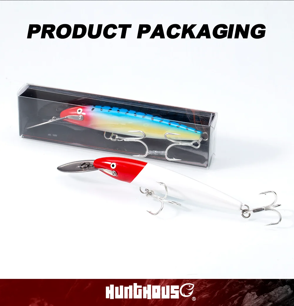 Hunthouse Metal Lip Minnow Fishing Lure Sinking Trolling Hard Bait 140mm 40g Wobblers Saltwater Artificial For Blues Tuna Tackle
