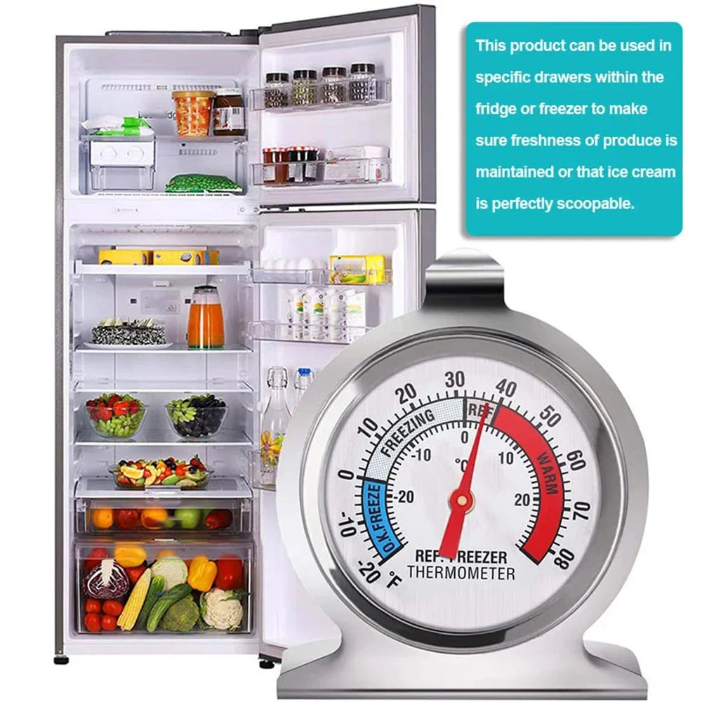 2/4/16pcs Packs Refrigerator Freezer Thermometer Classic Series Large Dial Red Indicator Accurate Temperature for Fridge Cooler