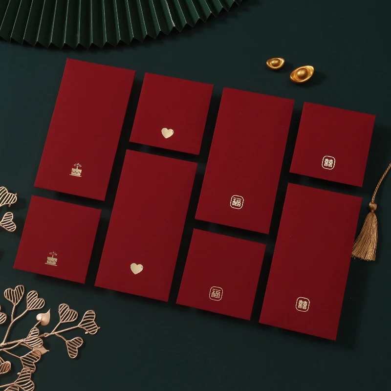 6Pcs/Pack Chinese Red Envelope New Year Spring Festival Children Lucky Money Envelopes Red Packet Gift Envelope Red Bag