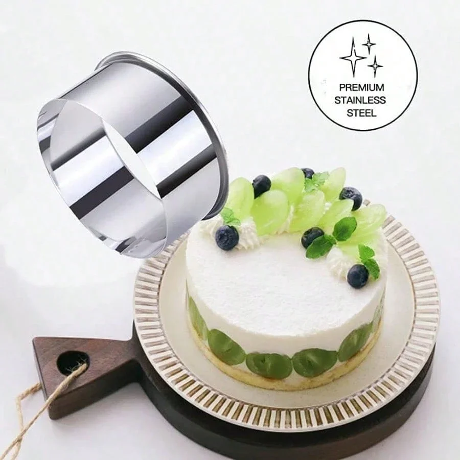 12Pcs Cookie Cutter & Mousse Ring Set Food Grade Stainless Steel Rolled Edge Round Molds for Biscuit Donut Fondant Home Baking
