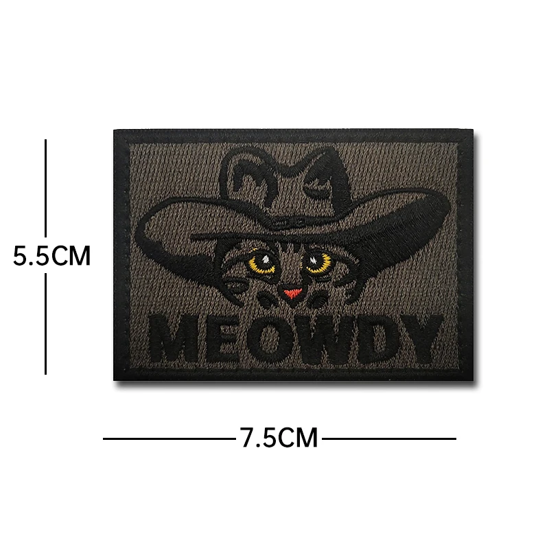 Cartoon Cat embroidery patch mouse luminous PVC Hook Loop armband outdoor DIY backpack Tactical Patches Backing