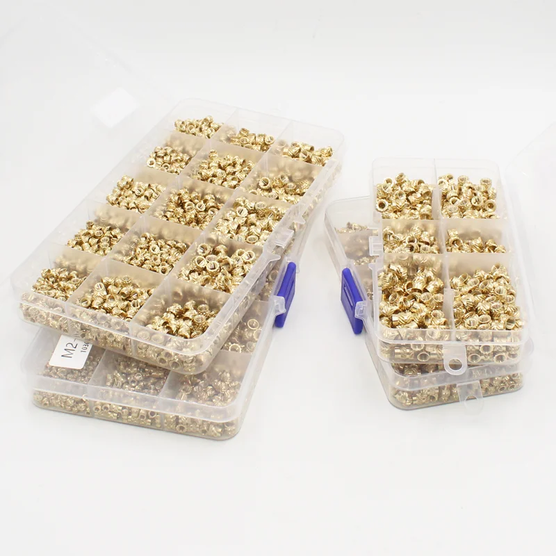 Hot Melt Brass Heat Insert Nut Iron Tip M2 M2.5 M3 M4 M5 M6 Embedded Heating Knurled Brass Inserts Nuts 3D Printer Case Notebook