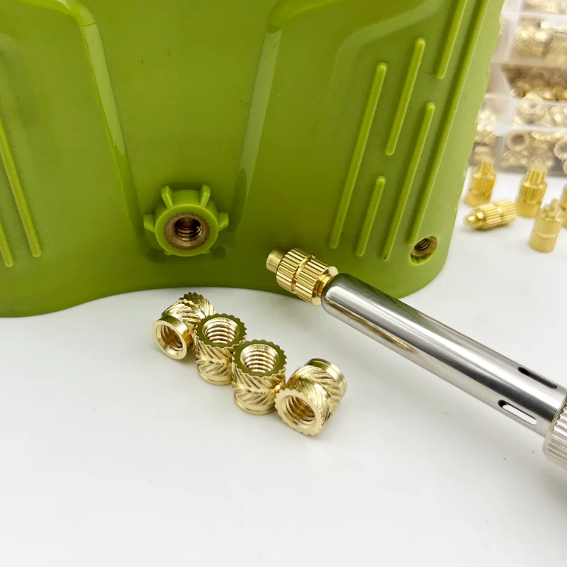 Hot Melt Brass Heat Insert Nut Iron Tip M2 M2.5 M3 M4 M5 M6 Embedded Heating Knurled Brass Inserts Nuts 3D Printer Case Notebook
