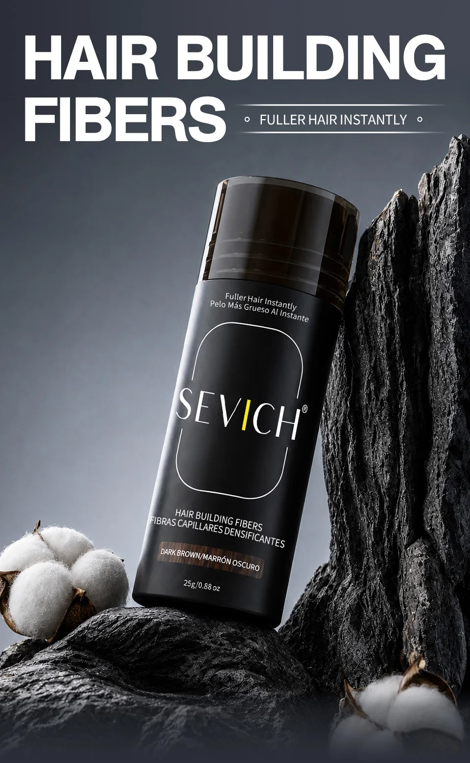 Sevich 25g Hair Building Fibers Powder Hair Loss Products Bald Extension Thicken Hair Spray Jar Keratin