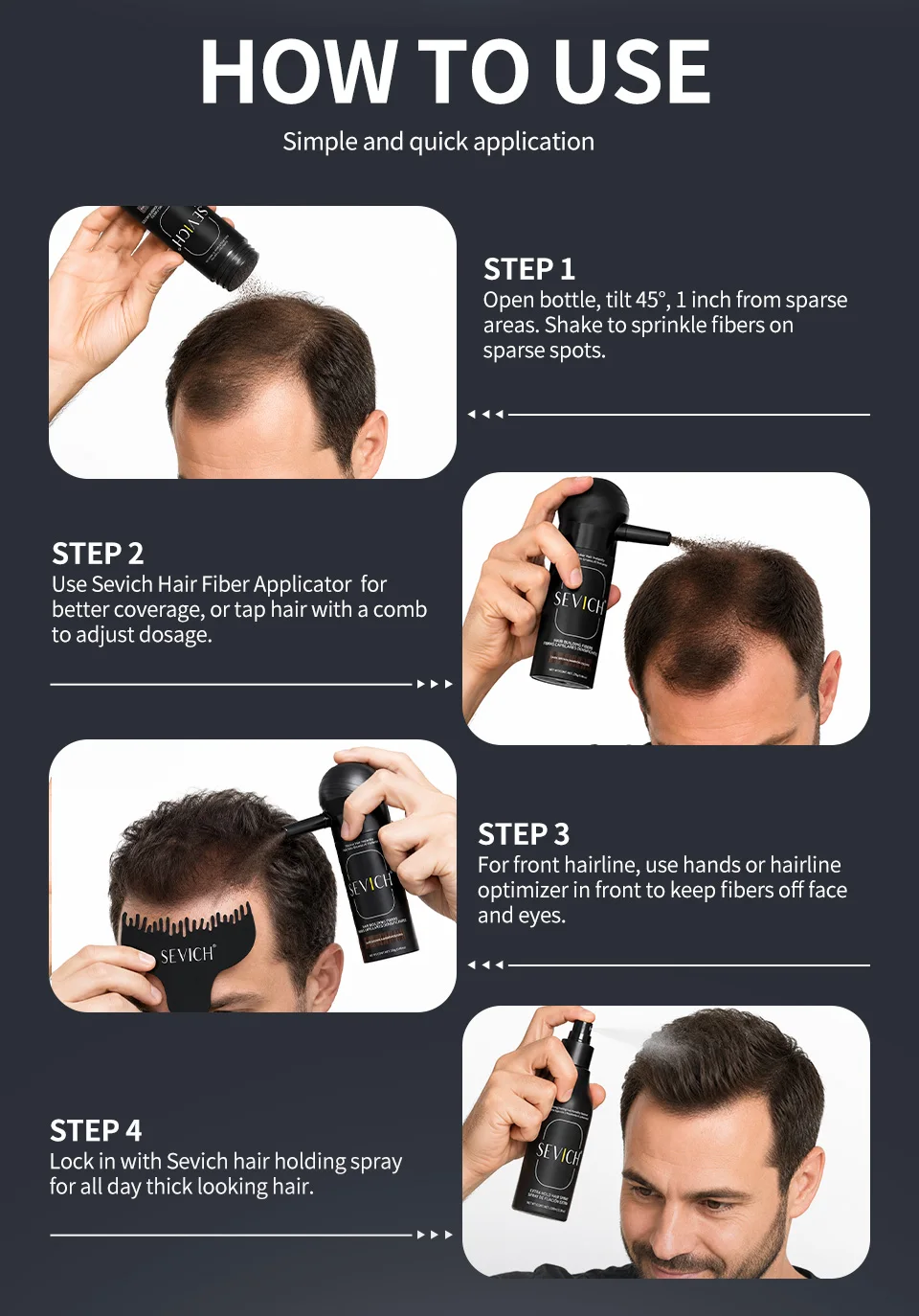 Sevich 25g Hair Building Fibers Powder Hair Loss Products Bald Extension Thicken Hair Spray Jar Keratin