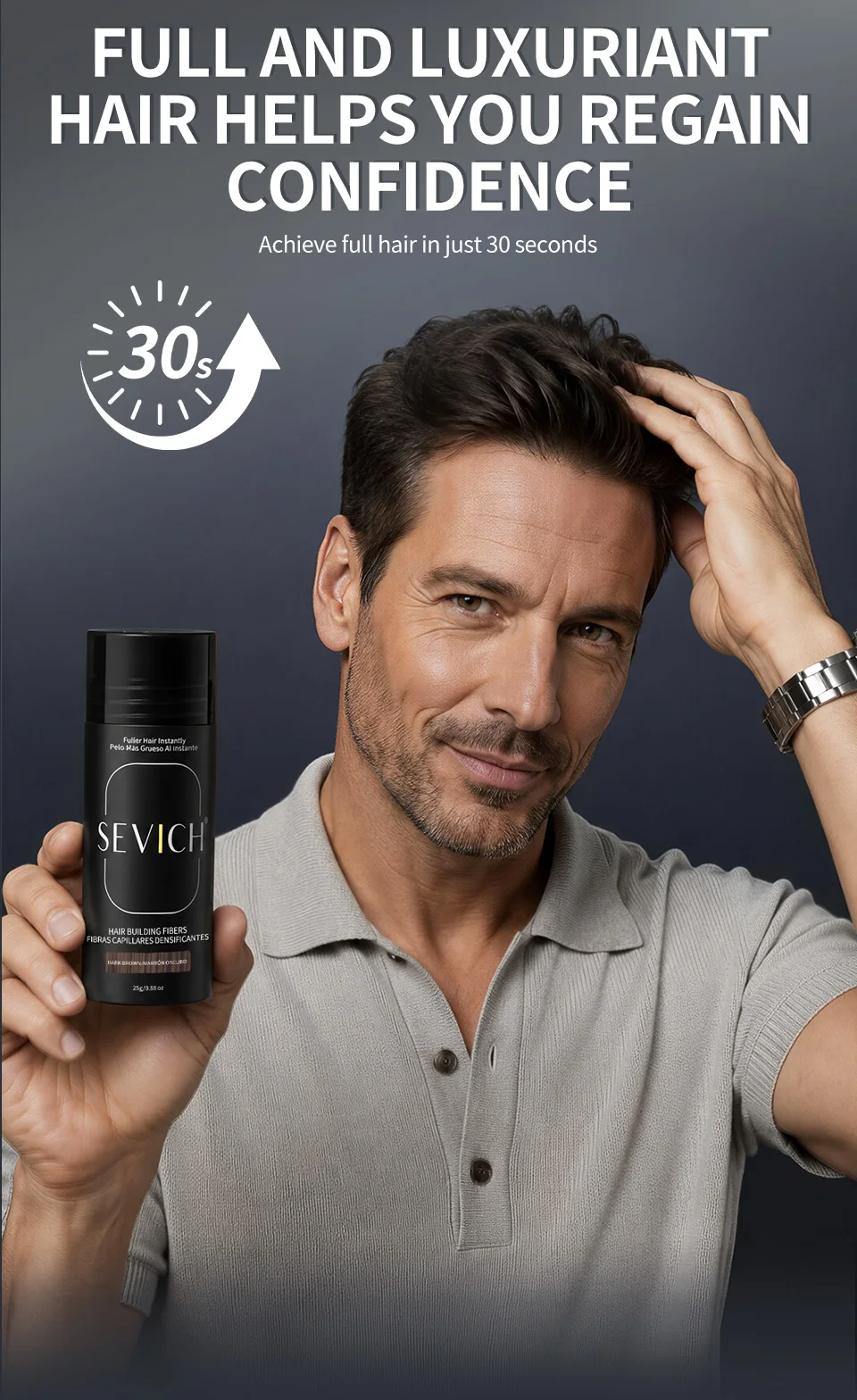 Sevich 25g Hair Building Fibers Powder Hair Loss Products Bald Extension Thicken Hair Spray Jar Keratin