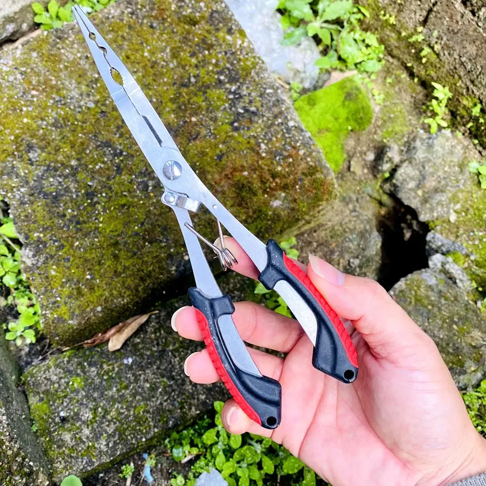 Fishing Pliers Long Nose Stainless Steel Hook Remover Cut Fishing Line Fishing Tied Hook Multi-functional Fishing Pliers