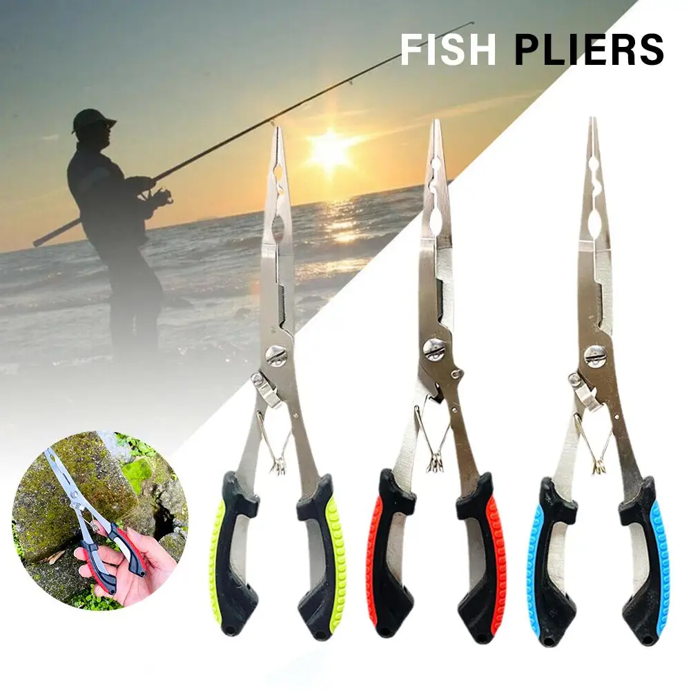 Fishing Pliers Long Nose Stainless Steel Hook Remover Cut Fishing Line Fishing Tied Hook Multi-functional Fishing Pliers