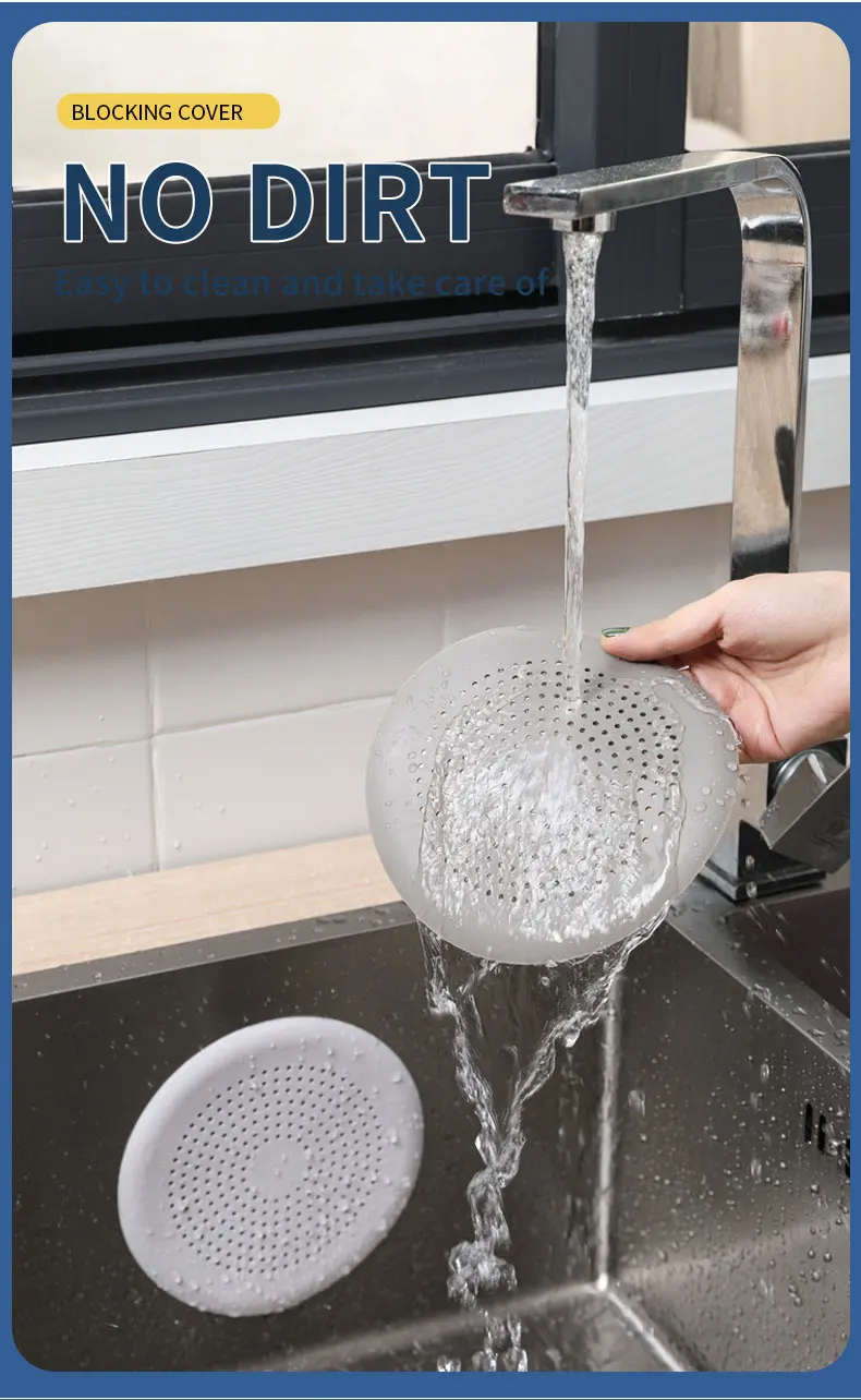 Shower Floor Drain Hair Stopper Catcher Kitchen Sink Plug Anti-blocking Bathtub Strainer Sewer Outfall Filter Bathroom Supplies