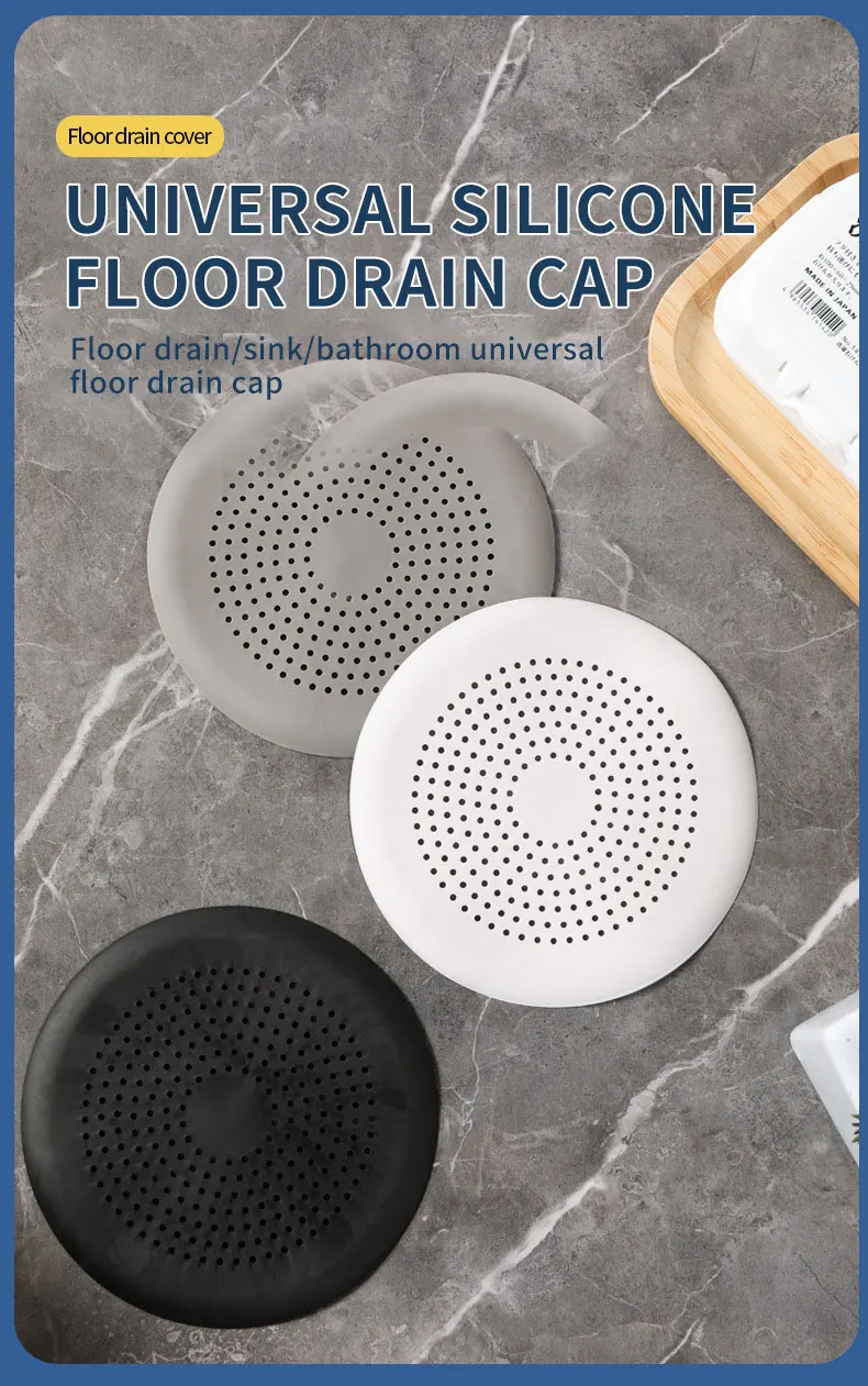 Shower Floor Drain Hair Stopper Catcher Kitchen Sink Plug Anti-blocking Bathtub Strainer Sewer Outfall Filter Bathroom Supplies