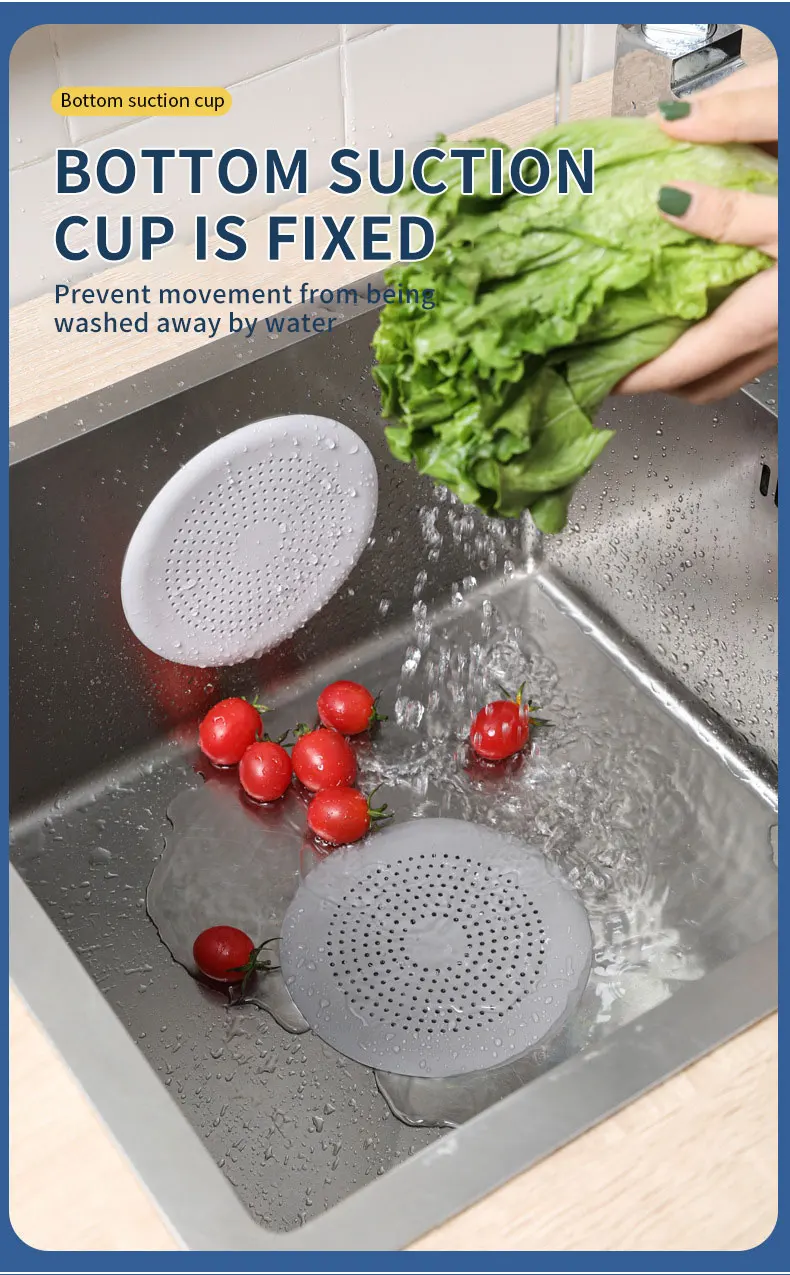 Shower Floor Drain Hair Stopper Catcher Kitchen Sink Plug Anti-blocking Bathtub Strainer Sewer Outfall Filter Bathroom Supplies