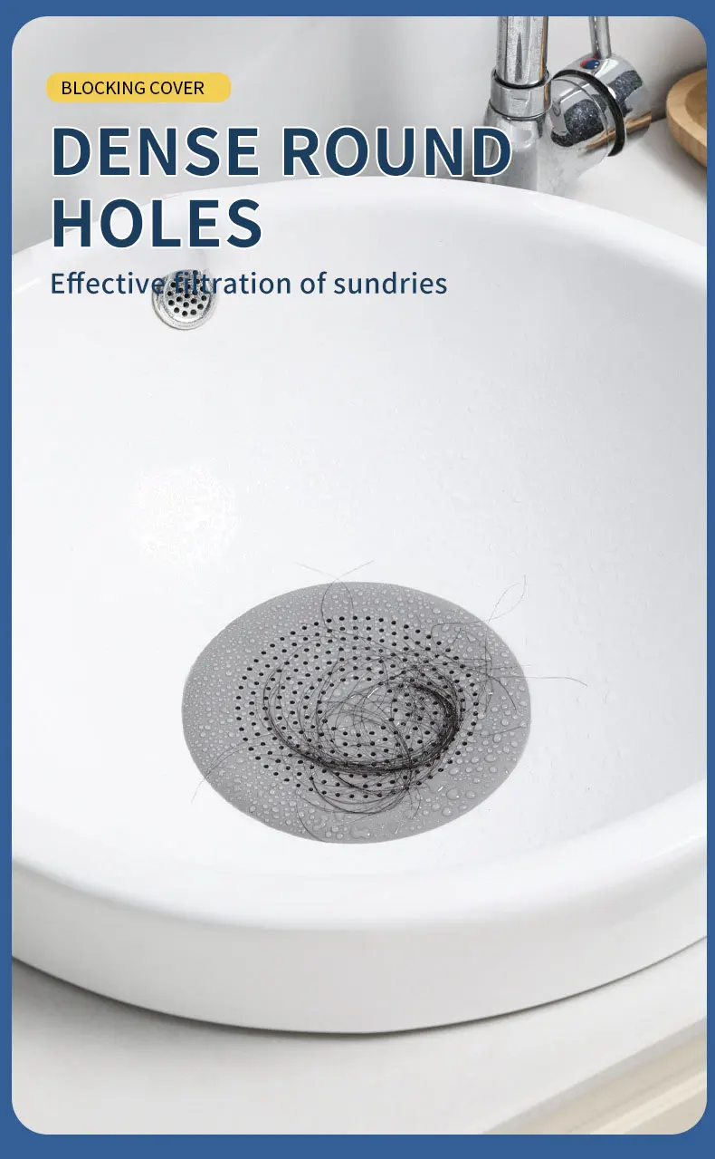 Shower Floor Drain Hair Stopper Catcher Kitchen Sink Plug Anti-blocking Bathtub Strainer Sewer Outfall Filter Bathroom Supplies