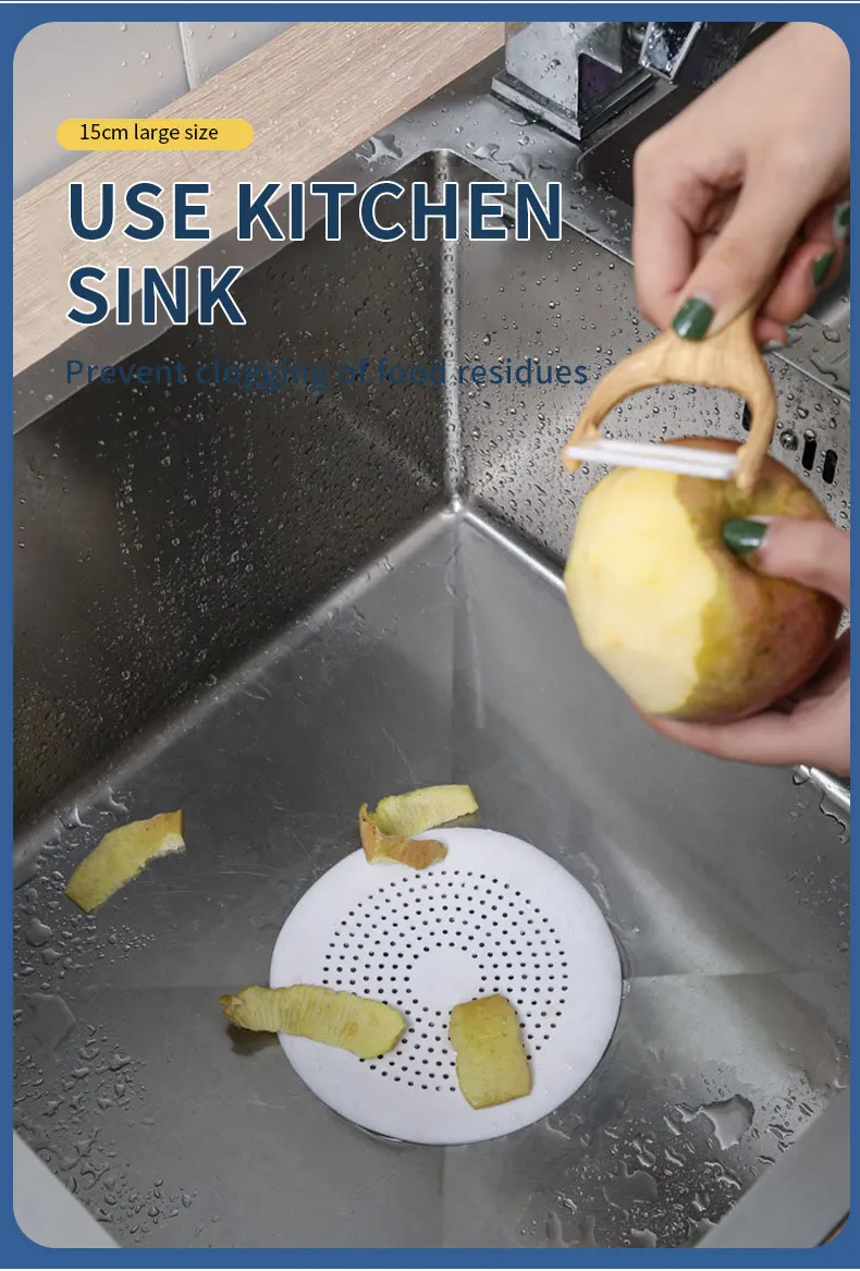 Shower Floor Drain Hair Stopper Catcher Kitchen Sink Plug Anti-blocking Bathtub Strainer Sewer Outfall Filter Bathroom Supplies