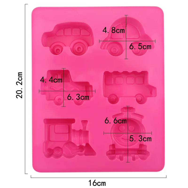 Car Train Soap Silicone Mold Vehicles Crayon Making Supplies Pudding Jelly Cake Chocolate Mould Kitchen Accessories Pastry Tools